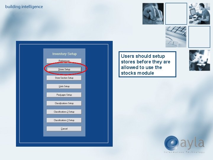 Users should setup stores before they are allowed to use the stocks module 