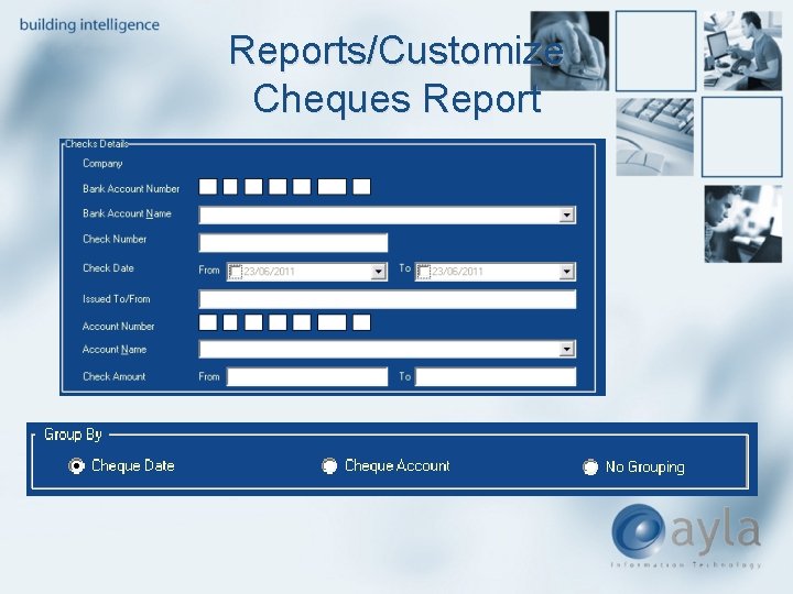 Reports/Customize Cheques Report 