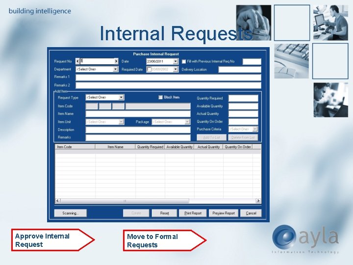 Internal Requests Approve Internal Request Move to Formal Requests 