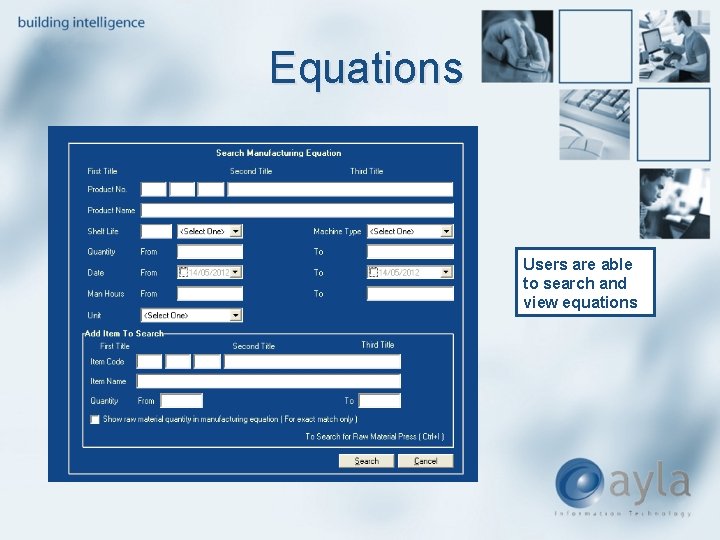 Equations Users are able to search and view equations 