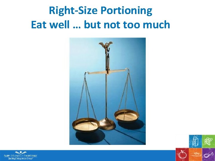 Right-Size Portioning Eat well … but not too much 