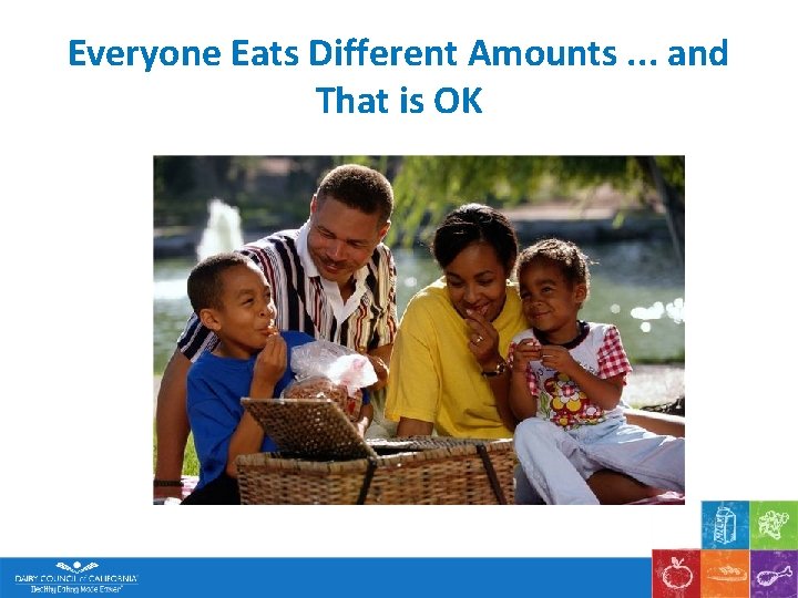 Everyone Eats Different Amounts. . . and That is OK 