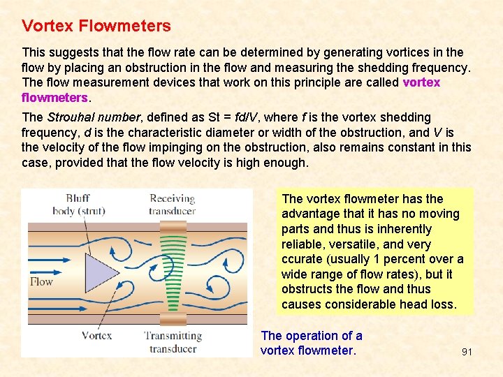 Vortex Flowmeters This suggests that the flow rate can be determined by generating vortices