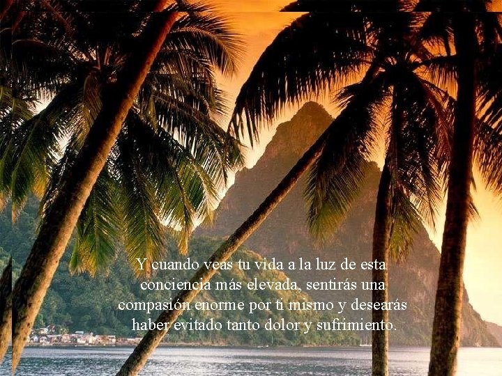 Y cuando veas tu vida a la luz de esta conciencia más elevada, sentirás