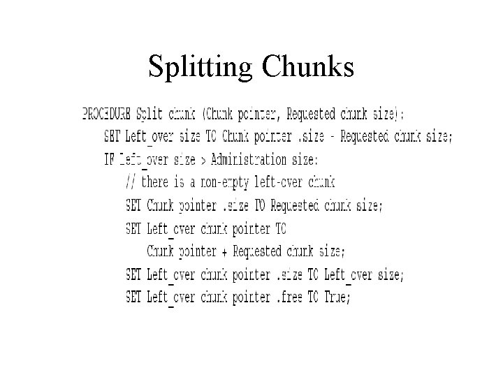 Splitting Chunks 
