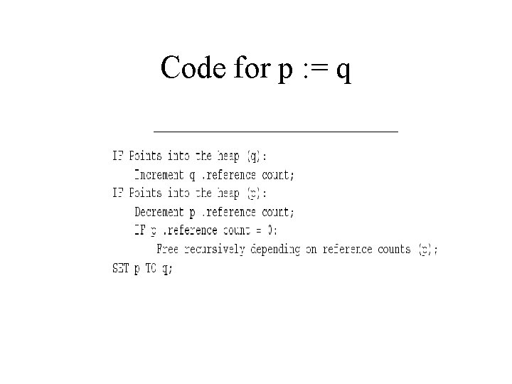 Code for p : = q 