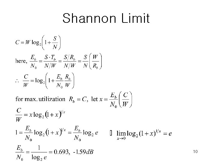 Shannon Limit 10 