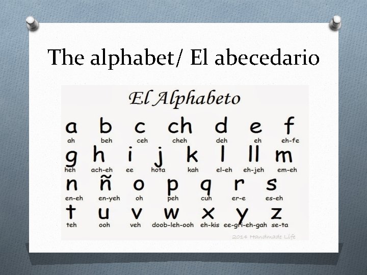 The alphabet/ El abecedario 