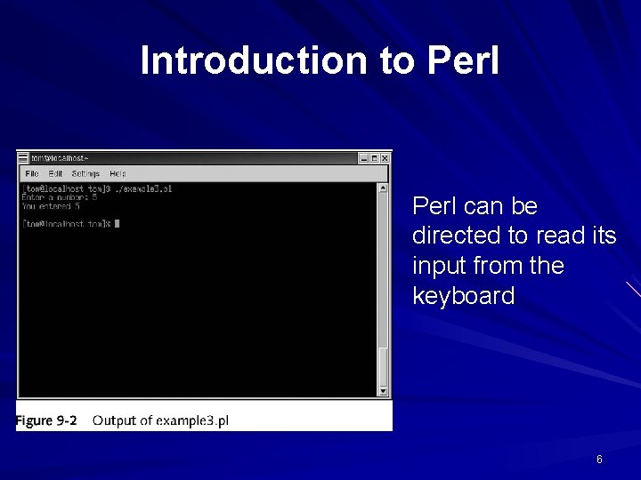 Introduction to Perl can be directed to read its input from the keyboard 6