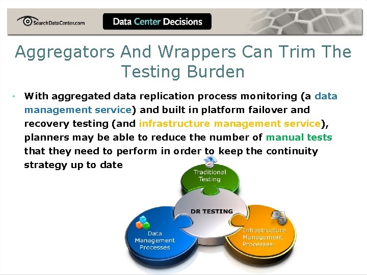 Aggregators And Wrappers Can Trim The Testing Burden • With aggregated data replication process