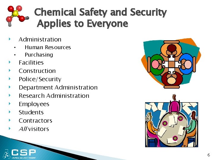 Chemical Safety and Security Applies to Everyone ‣ ‣ ‣ ‣ ‣ Administration •