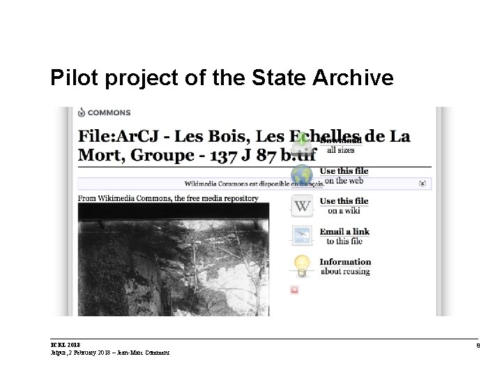 Pilot project of the State Archive ICRL 2018 Jaipur, 2 February 2018 – Jean-Marc