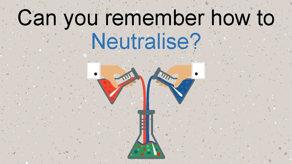 Can you remember how to Neutralise? 