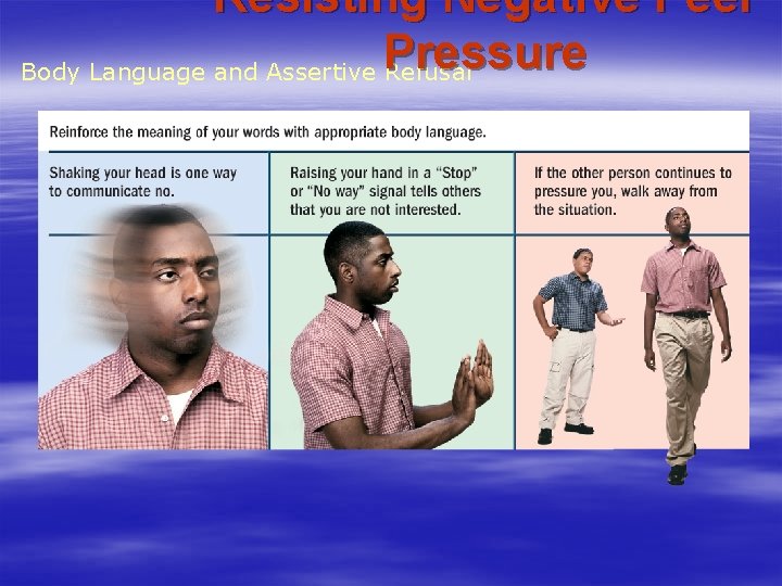 Resisting Negative Peer Body Language and Assertive Pressure Refusal Resisting Negative Peer Body Language and Assertive Pressure Refusal