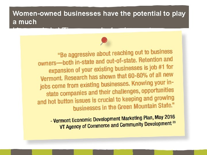 Women-owned businesses have the potential to play a much bigger role in VT’s economic