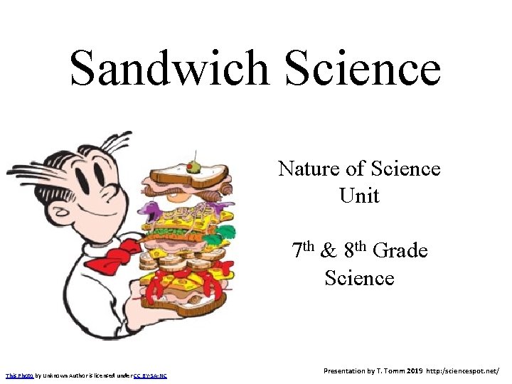 Sandwich Science Nature of Science Unit 7 th & 8 th Grade Science This