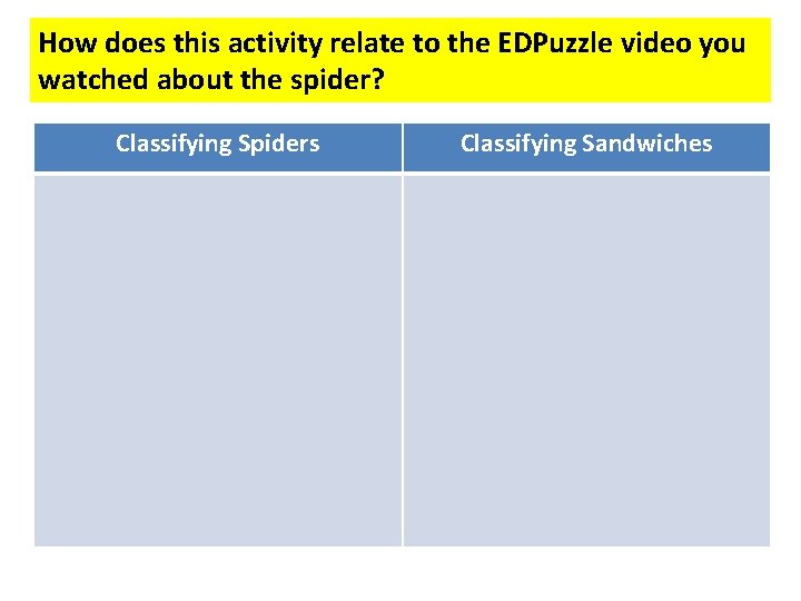 How does this activity relate to the EDPuzzle video you watched about the spider?
