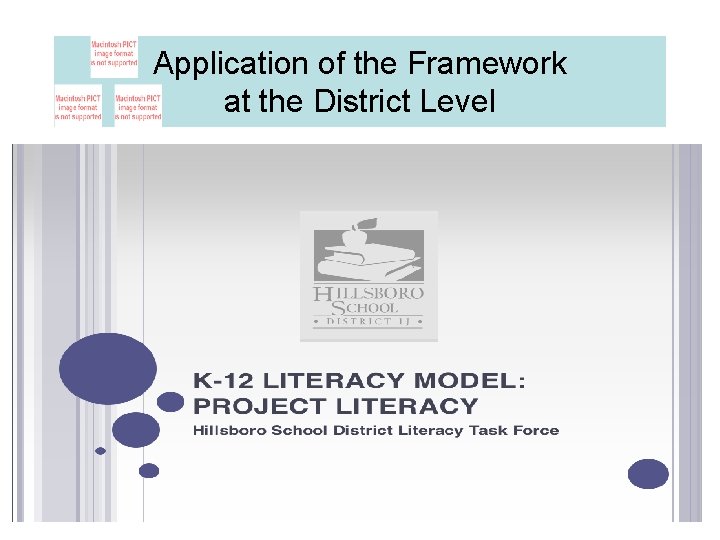 Application of the Framework at the District Level 