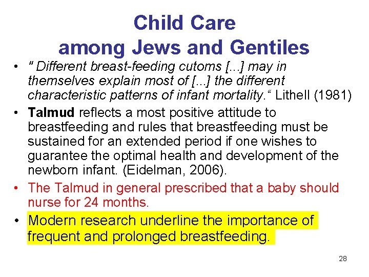Child Care among Jews and Gentiles • " Different breast-feeding cutoms [. . .