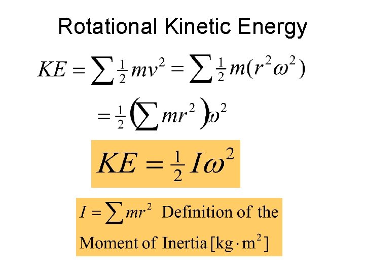 Rotational Kinetic Energy 