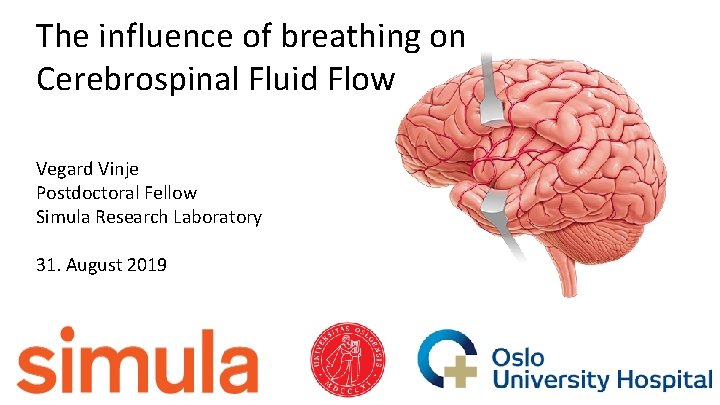 The influence of breathing on Cerebrospinal Fluid Flow Vegard Vinje Postdoctoral Fellow Simula Research