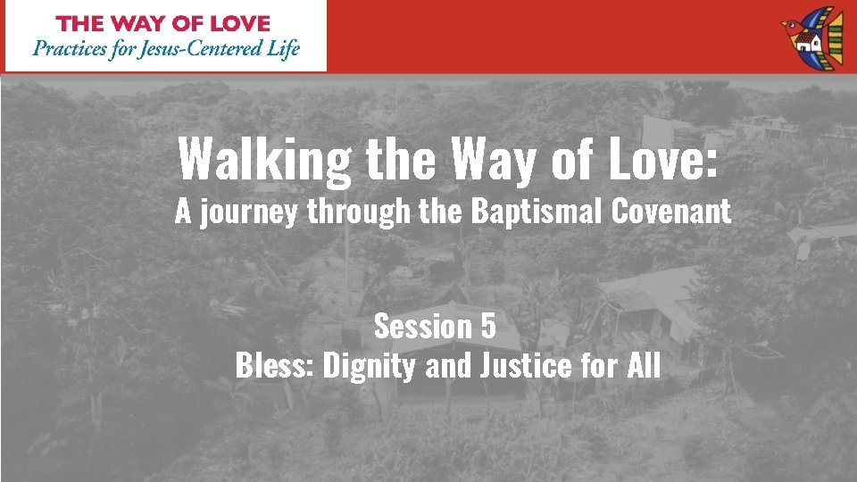 Walking the Way of Love: A journey through the Baptismal Covenant Session 5 Bless: