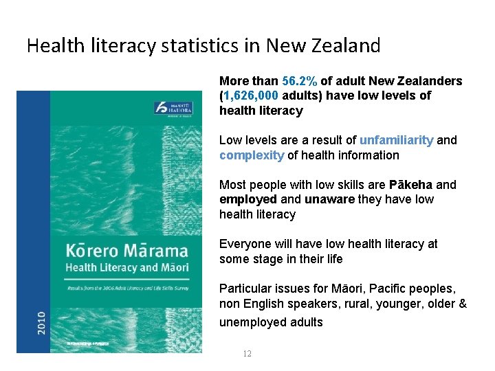 Health literacy statistics in New Zealand More than 56. 2% of adult New Zealanders