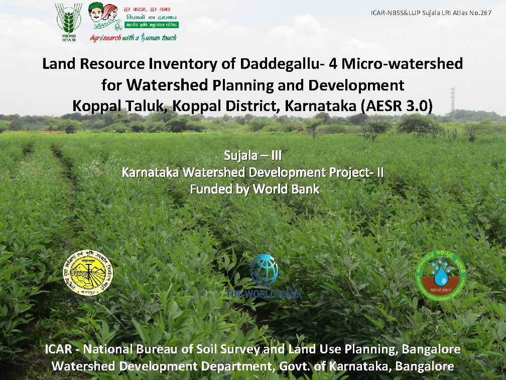 ICAR-NBSS&LUP Sujala LRI Atlas No. 267 Land Resource Inventory of Daddegallu- 4 Micro-watershed for