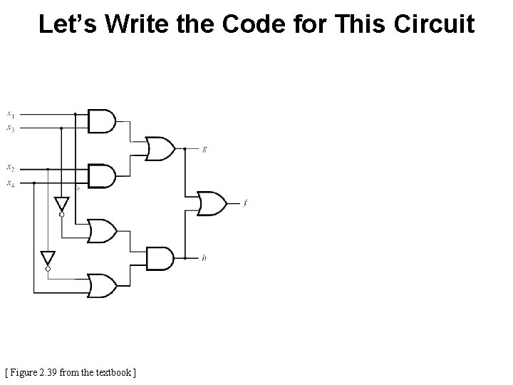 Let’s Write the Code for This Circuit [ Figure 2. 39 from the textbook