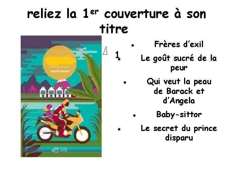 reliez la 1 er couverture à son titre 1 Le goût sucré de la