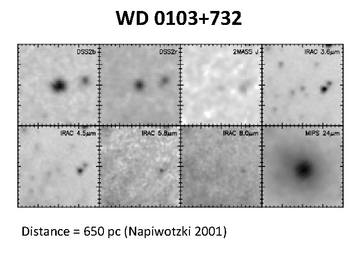 WD 0103+732 Distance = 650 pc (Napiwotzki 2001) 