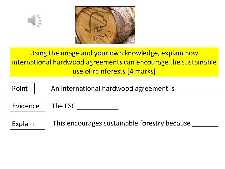 Using the image and your own knowledge, explain how international hardwood agreements can encourage