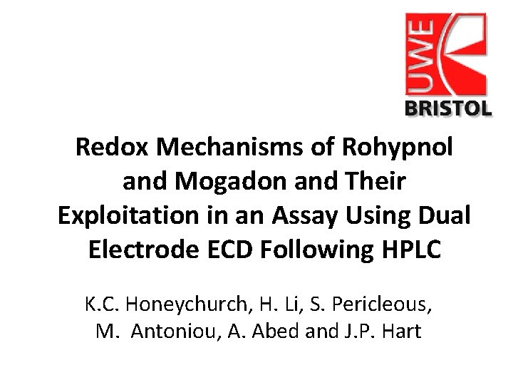 Redox Mechanisms of Rohypnol and Mogadon and Their Exploitation in an Assay Using Dual