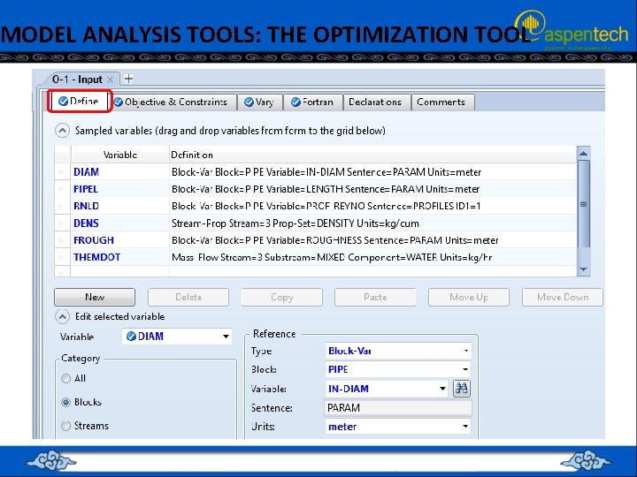 MODEL ANALYSIS TOOLS: THE OPTIMIZATION TOOL 