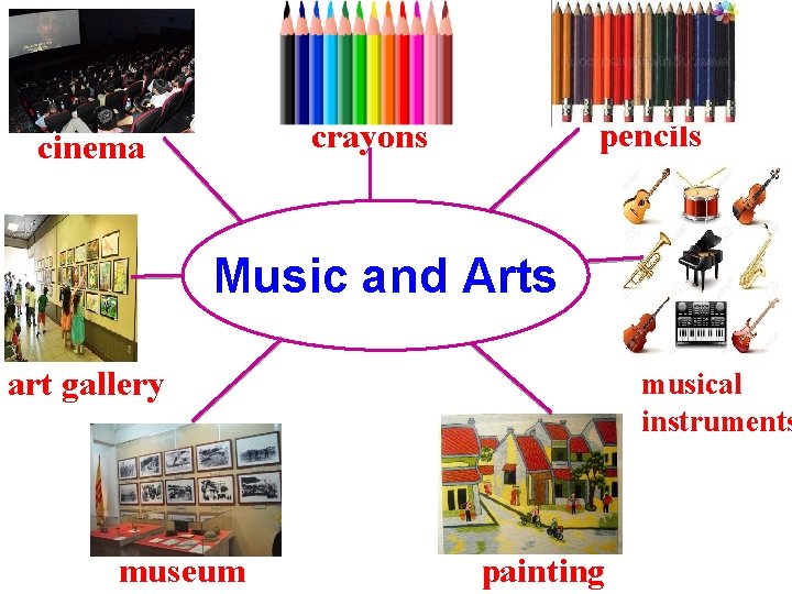 pencils crayons cinema Music and Arts art gallery museum musical instruments painting pencils crayons cinema Music and Arts art gallery museum musical instruments painting