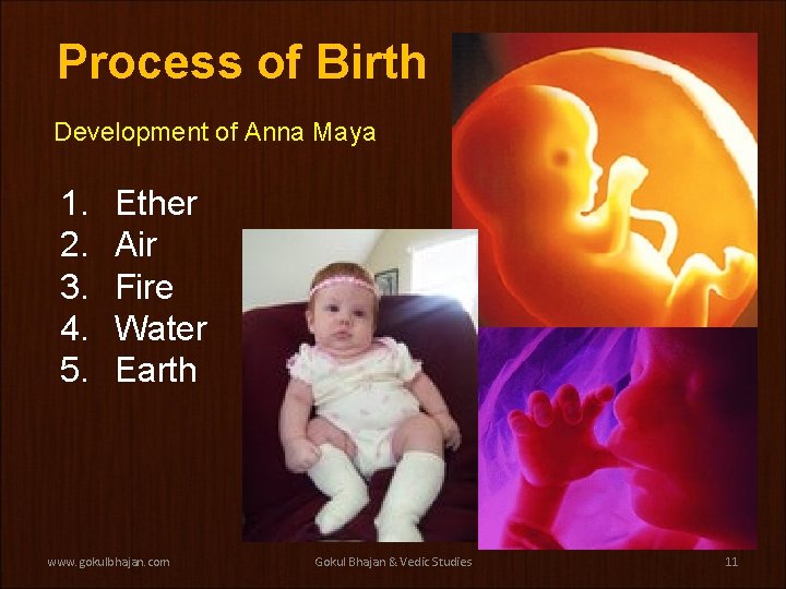 Process of Birth Development of Anna Maya 1. 2. 3. 4. 5. Ether Air Process of Birth Development of Anna Maya 1. 2. 3. 4. 5. Ether Air