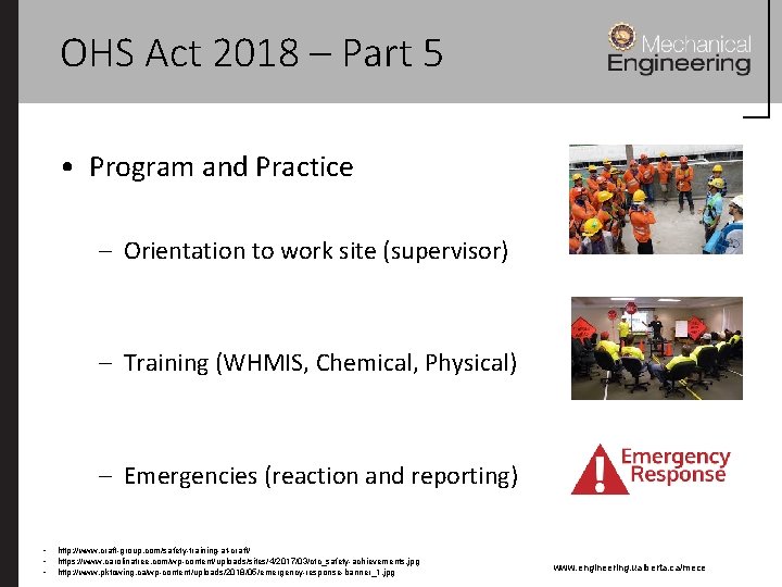 OHS Act 2018 – Part 5 • Program and Practice – Orientation to work