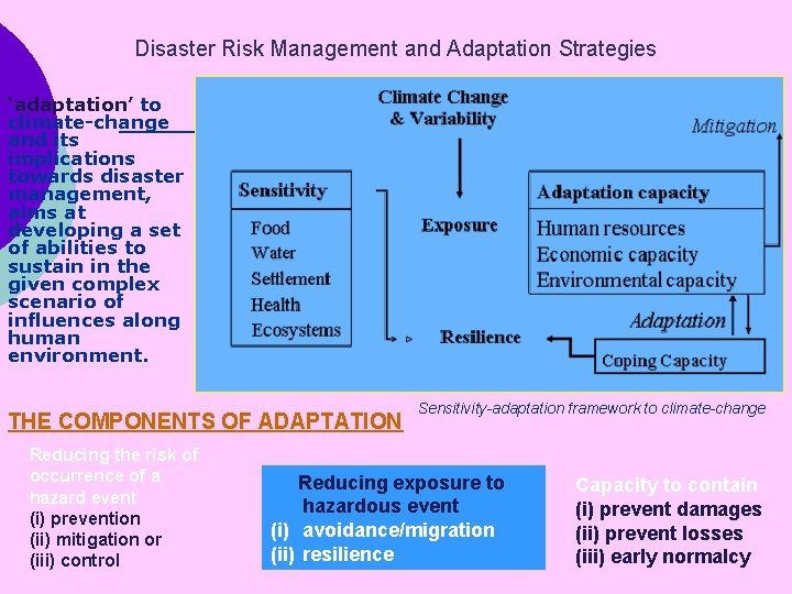 Disaster Risk Management and Adaptation Strategies ‘adaptation’ to climate-change and its implications towards disaster