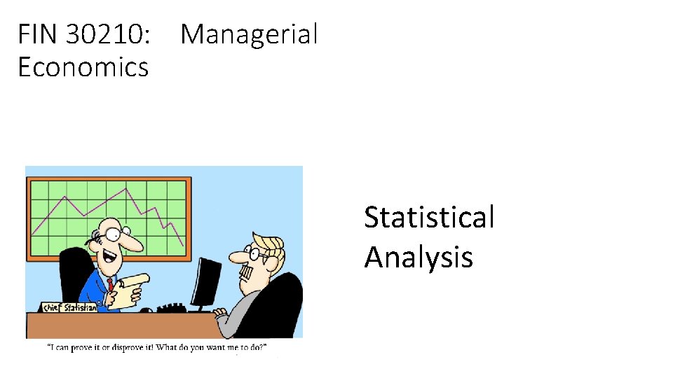 FIN 30210: Managerial Economics Statistical Analysis 