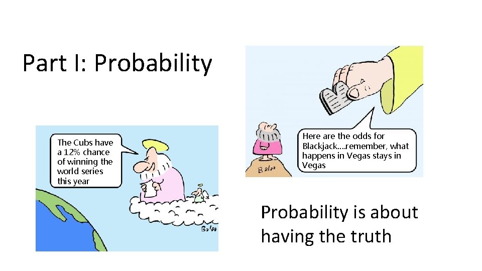 Part I: Probability The Cubs have a 12% chance of winning the world series