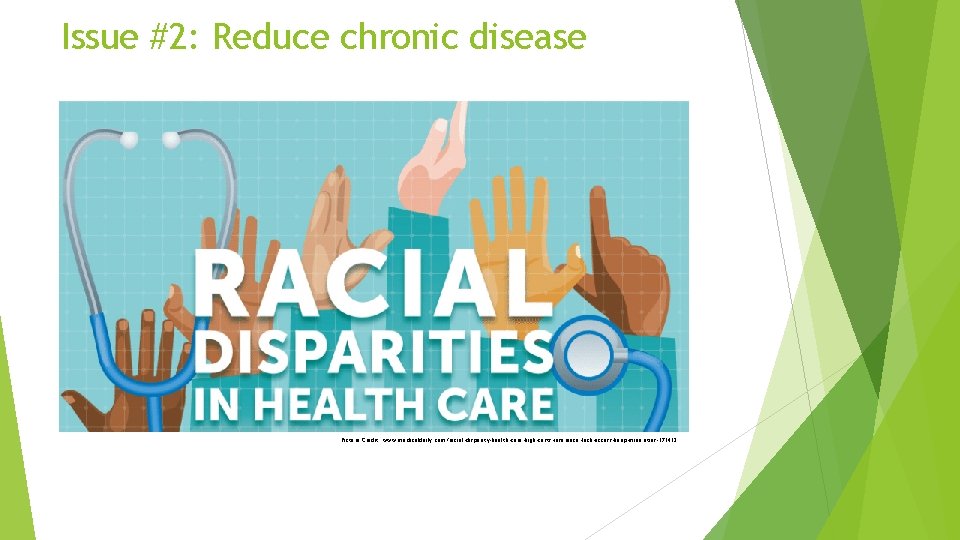 Issue #2: Reduce chronic disease Picture Credit: www. medicaldaily. com/racial-disparity-health-care-high-costs-insurance-lack-access-keep-minorities-371452 