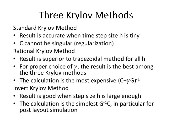 Three Krylov Methods • 