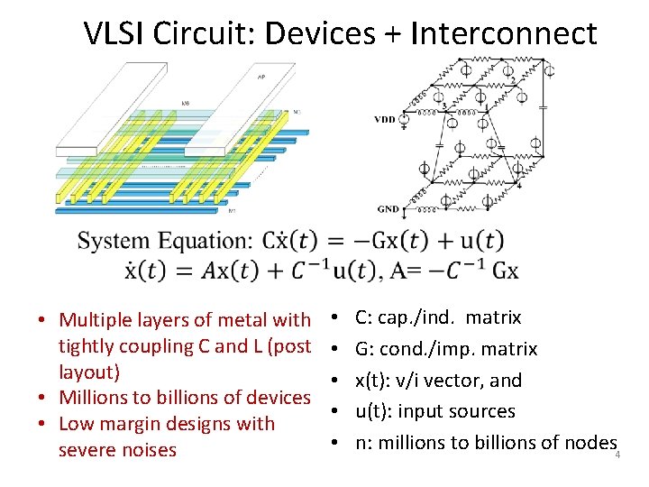 VLSI Circuit: Devices + Interconnect • Multiple layers of metal with tightly coupling C