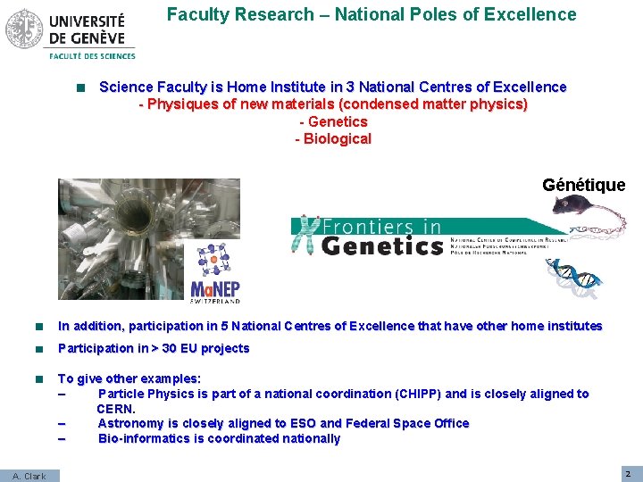 Faculty Research – National Poles of Excellence Science Faculty is Home Institute in 3