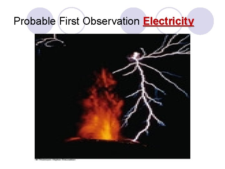 Probable First Observation Electricity 