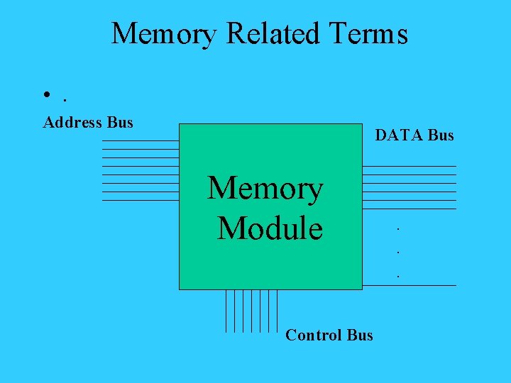 Memory Related Terms • . Address Bus DATA Bus Memory Module Control Bus .