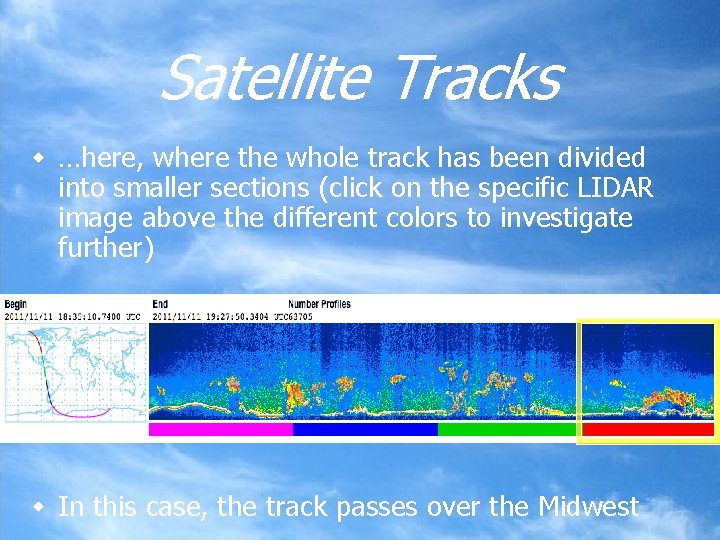 Satellite Tracks w …here, where the whole track has been divided into smaller sections