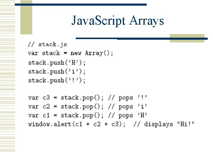 Java. Script Arrays 