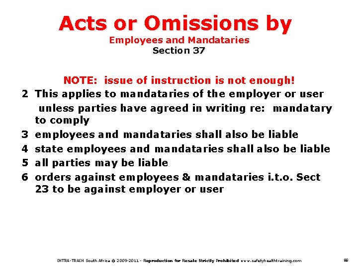 Acts or Omissions by Employees and Mandataries Section 37 2 3 4 5 6