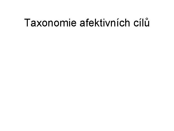 Taxonomie afektivních cílů 